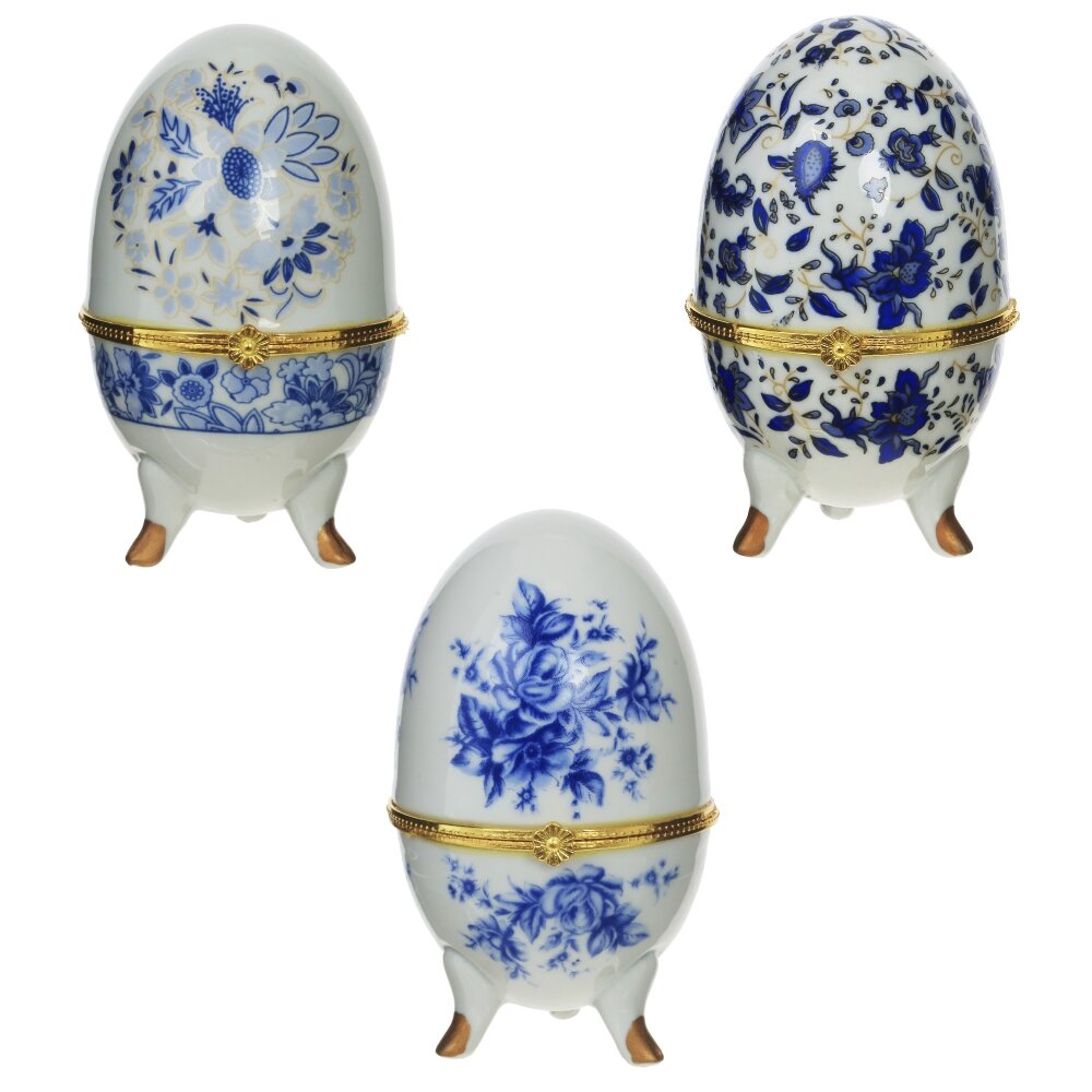 Шкатулка декоративная Яйцо белый 6х6х10см 3в. арт.772112 по цене 