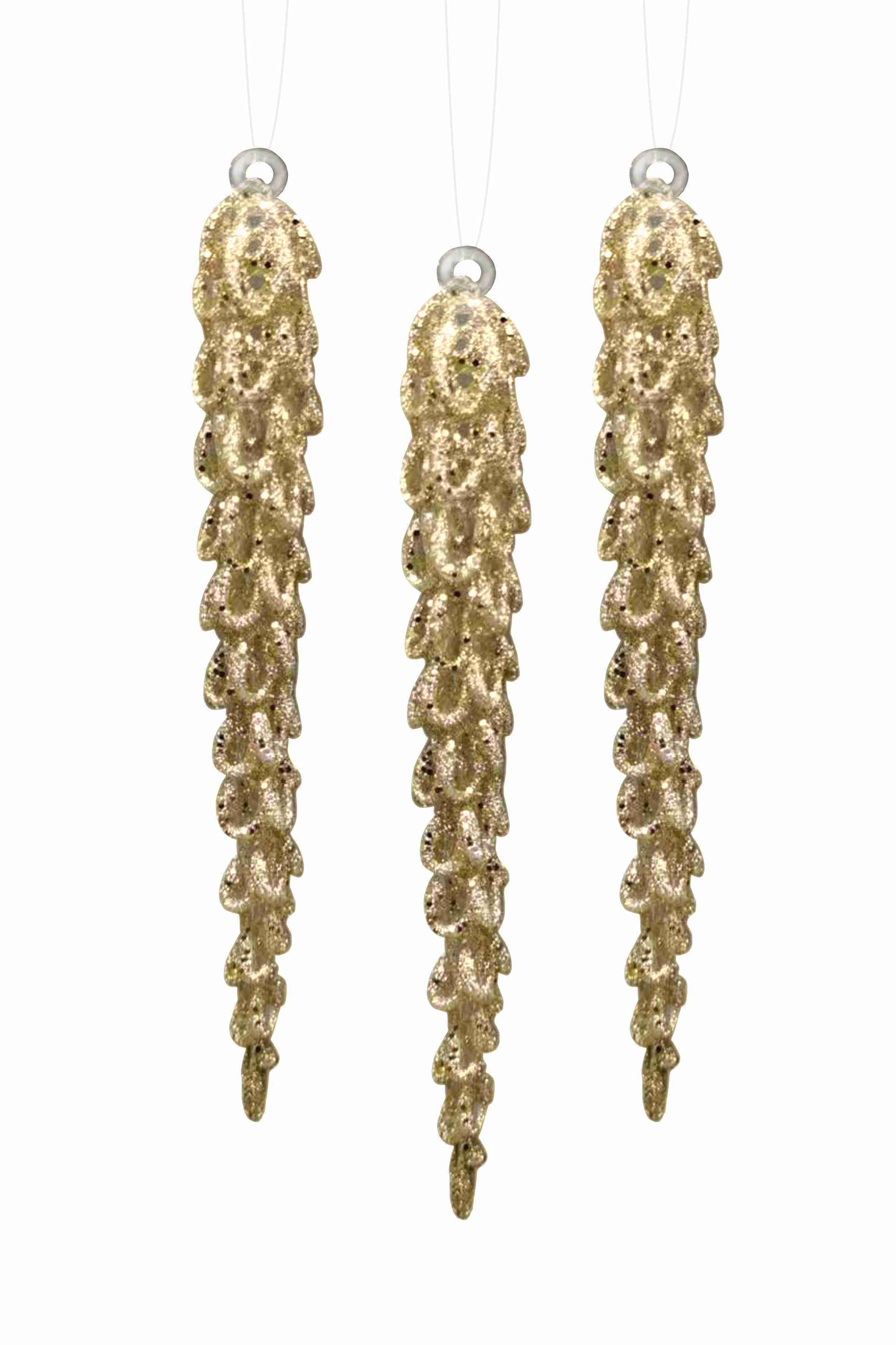 Украшение новогоднее подвесное Сосулька, набор из 3 шт, стекло арт.92632 по цене 