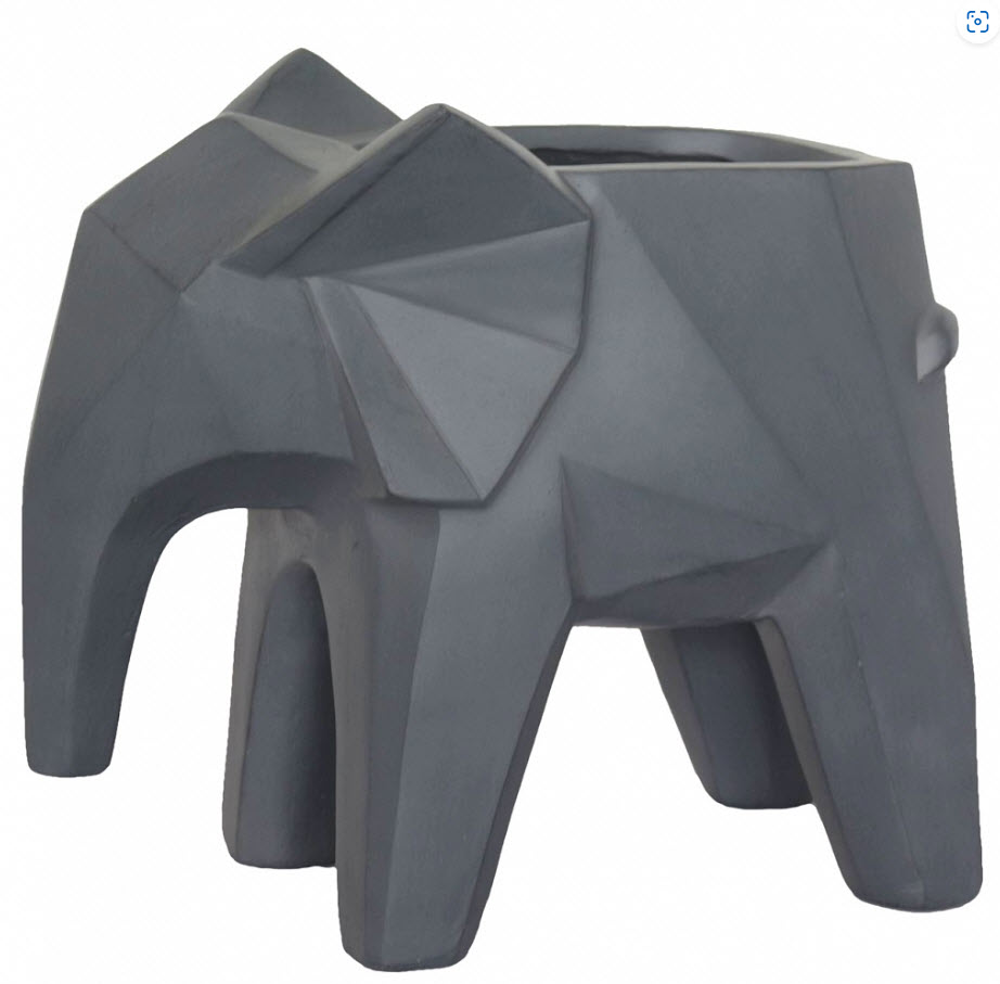 Кашпо Полигональный Слоник 10,4л файберстоун, серое 39х20,5х3см арт.ELPHT-TWO-LG-39 по цене 