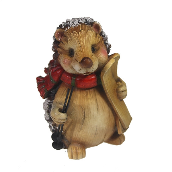 Фигура декоративная Еж с лыжами 8х8х16см полистоун арт.626778/W070 по цене 