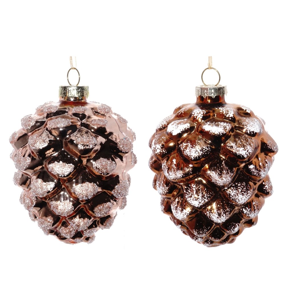 Украшение новогоднее Снежная шишка 8х8х11см стекло арт.719824 по цене 