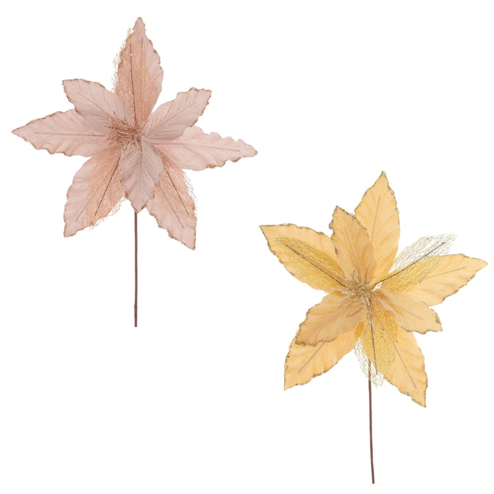 Цветок искусственный Пуансеттия 31х31х38см 2в. арт.806295 по цене 