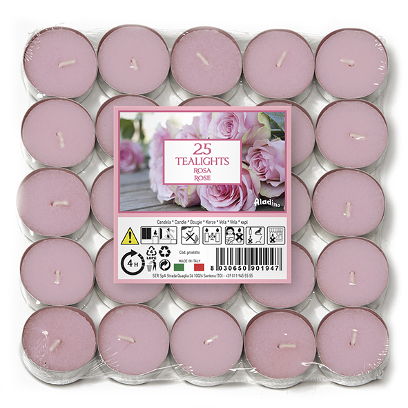 Свечи чайные Арома Петали Роза 25шт арт.021940DSE по цене 