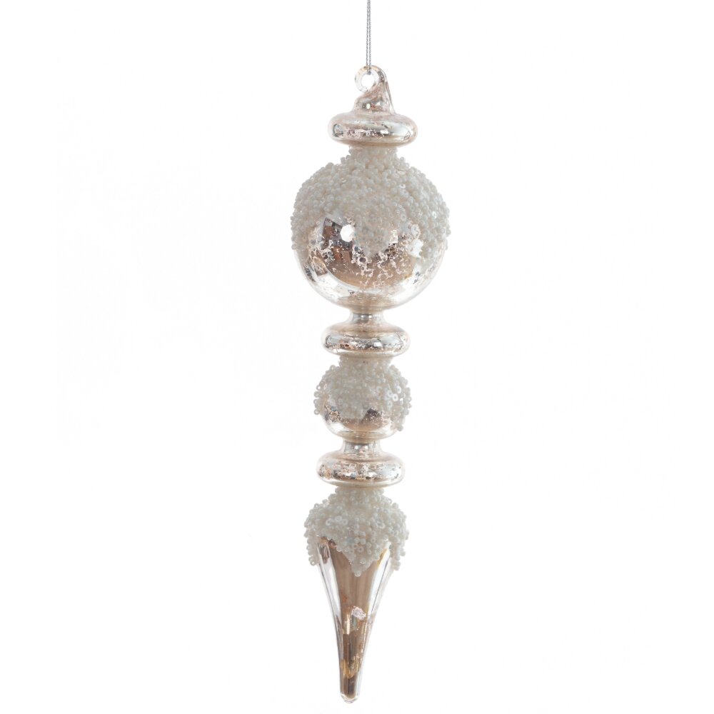 Украшение новогоднее Фигурная сосулька 6х6х24см, стекло арт.805717 по цене 