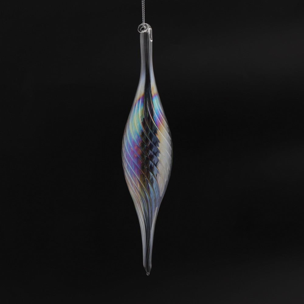Украшение новогоднее подвесное Капля 5х16х5см стекло арт.90842 по цене 
