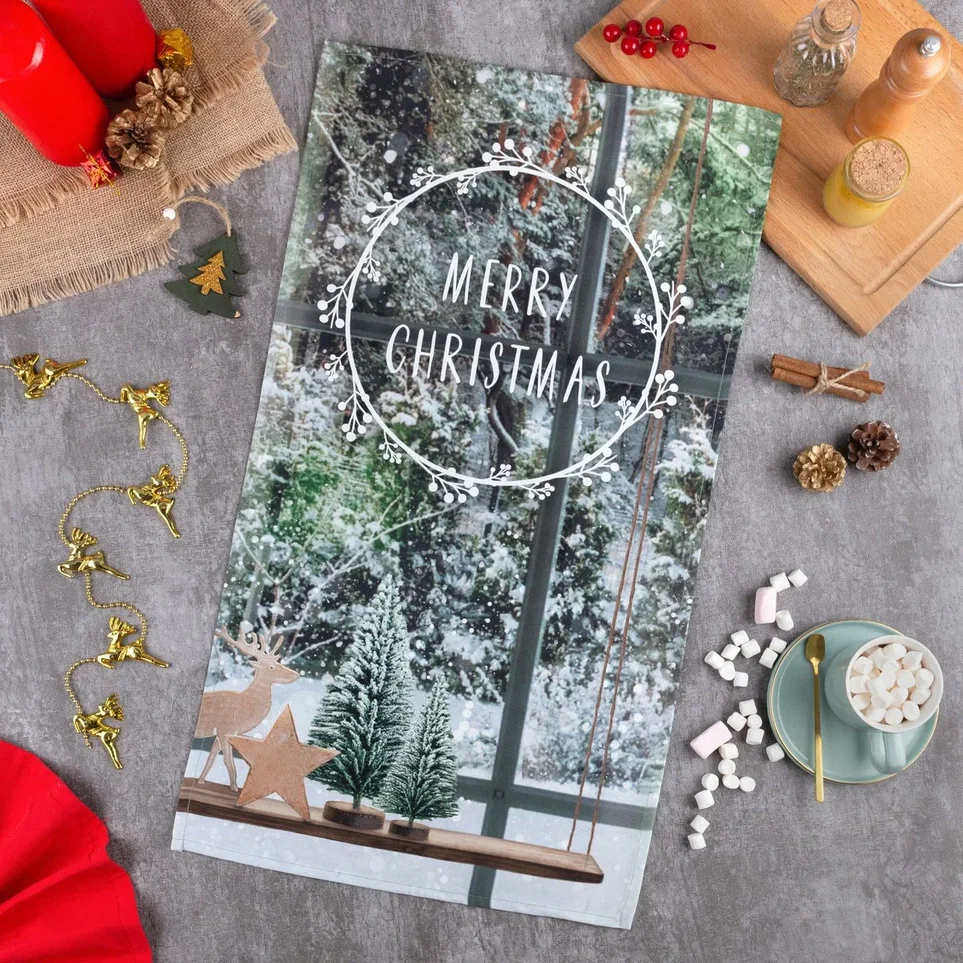 Полотенце кухонное Этель Счастливого Рождества 40х73см, хлопок арт.5135255 по цене 