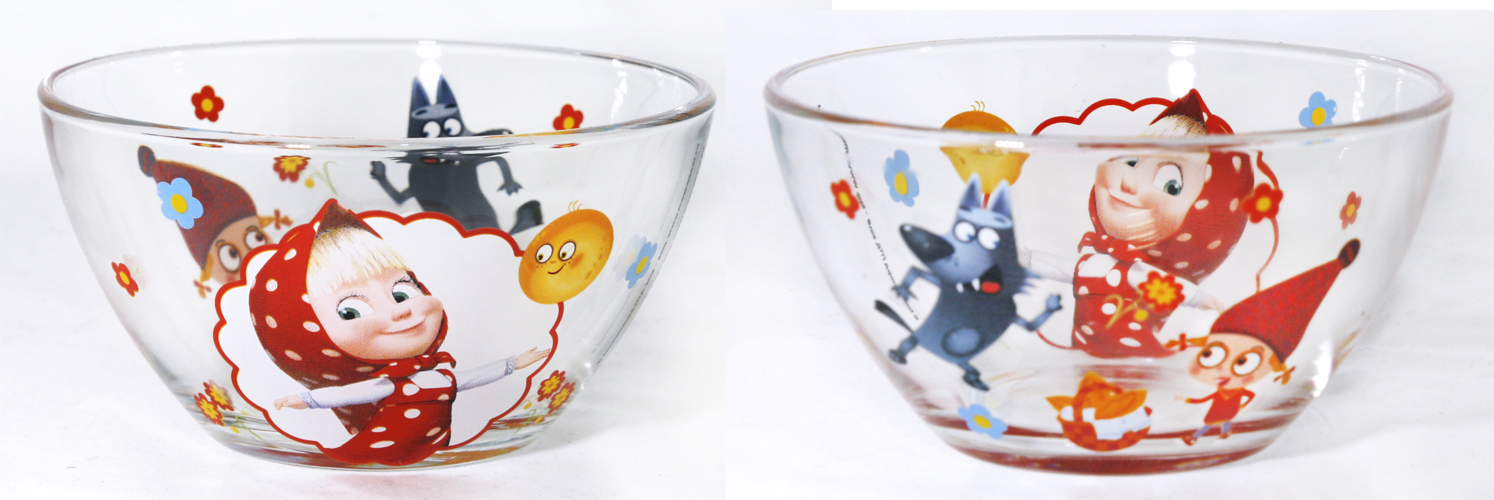 Салатник Маша и Медведь. Праздник 13см, стекло арт.ММС130-3 по цене 