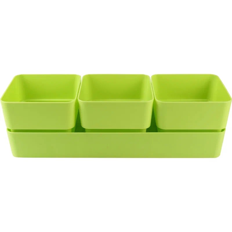 Кашпо Фиори Трио 0,45л 3шт фисташковый, пластик арт.КШ-0528 по цене 