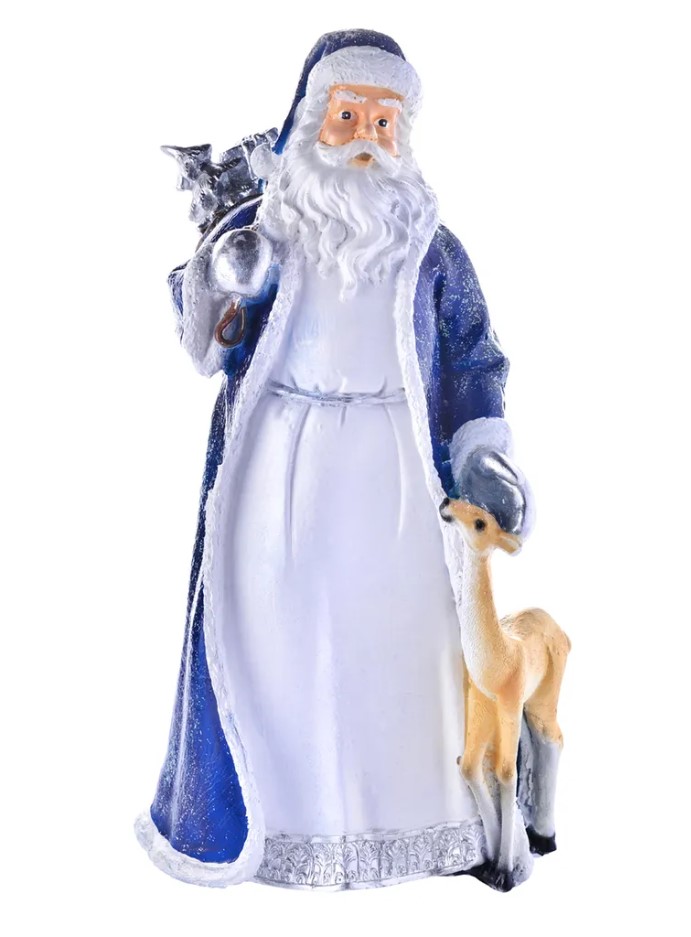 Фигура декоративная Дед Мороз с олененком Н-40см полистоун арт.ФП399 по цене 