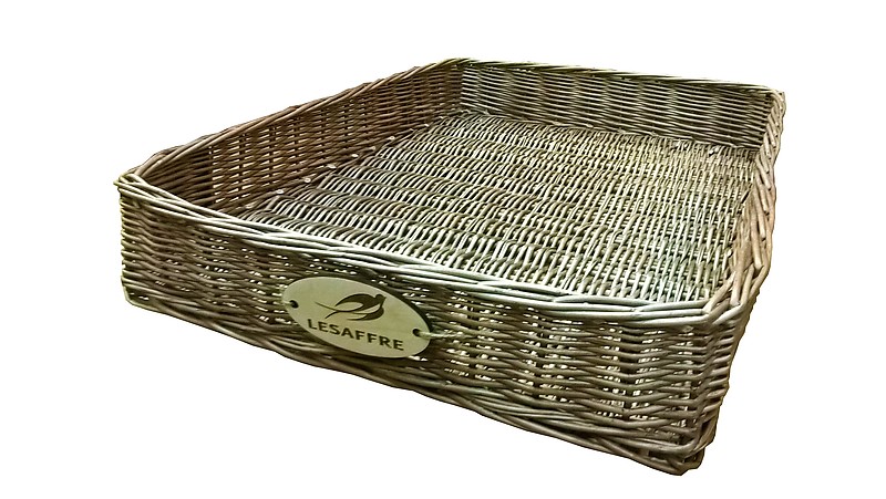 Лоток квадратный с обшивом 25см плетеный арт.ИНП90/1 по цене 