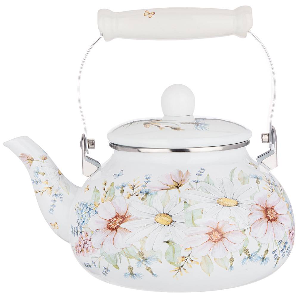 Чайник Агнесс Дворцовый парк эмалированный 2,5л по цене 