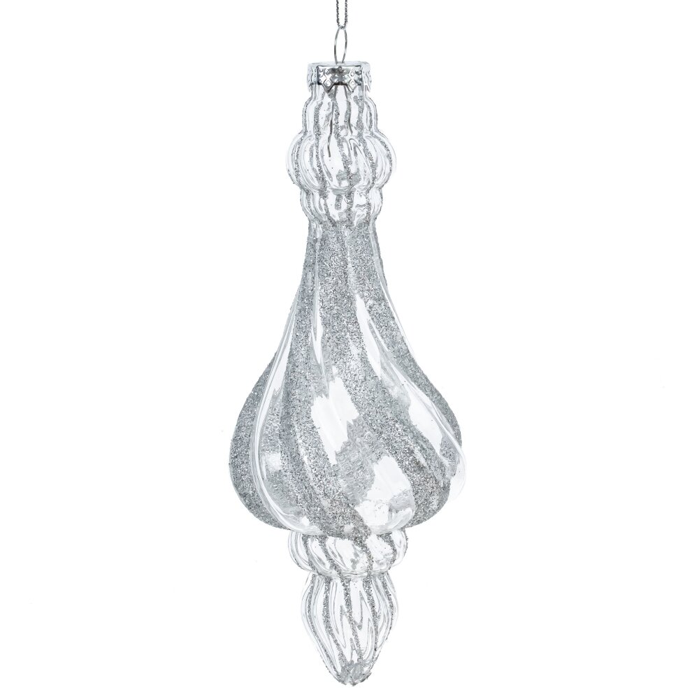 Украшение новогоднее Фигурная сосулька 7х7х19см, стекло арт.812305 по цене 