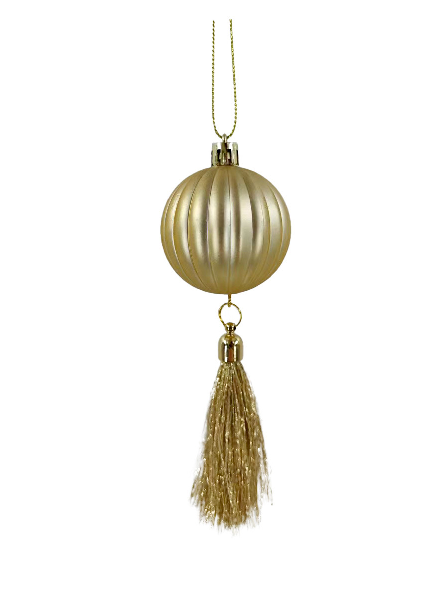 Украшение новогоднее подвесное Шар с кистью 4,9х4,9х15,5см арт.92194 по цене 