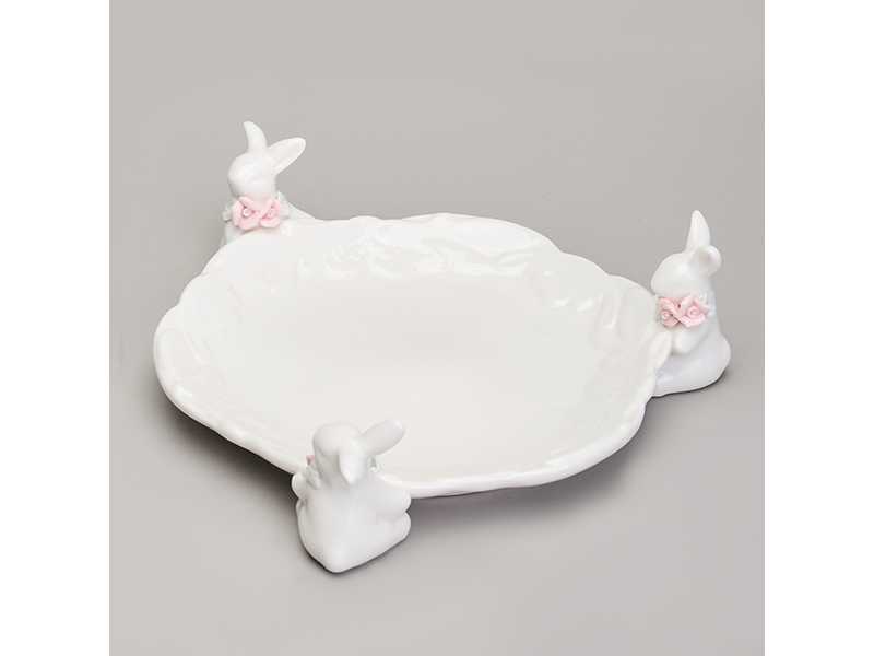Блюдо сервировочное Кролики 21,5х21,5х6см, фарфор арт.146-2163 по цене 