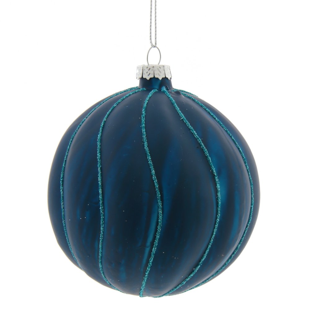 Украшение новогоднее Шар матовый синий 10см стекло арт.764683 по цене 
