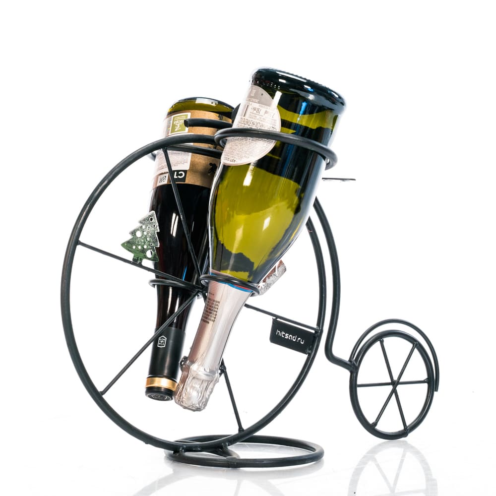 Подставка настольная под бутылку Велосипед металл черный 33х15х46см арт.590-119 по цене 