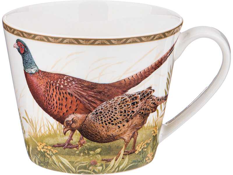 Кружка лефард Охота фазаны фарфор белый 450мл по цене 