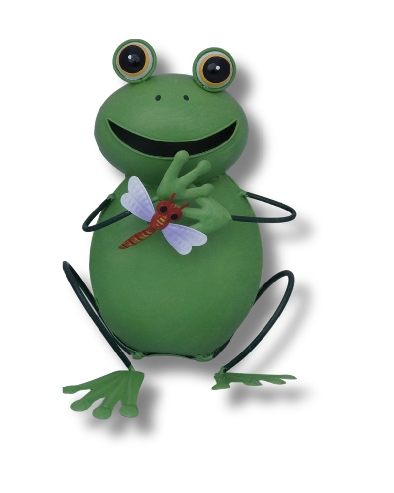 Фигура декоративная Лягушка и стрекоза 26х19х20см, металл по цене 