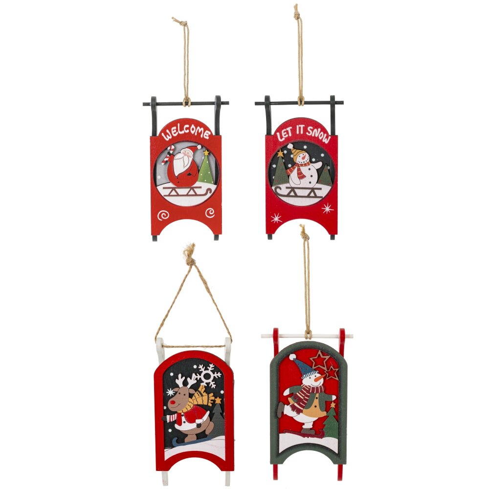 Изделие подвесное Сани 6,5х2,5х14см 4в. арт.822627 по цене 