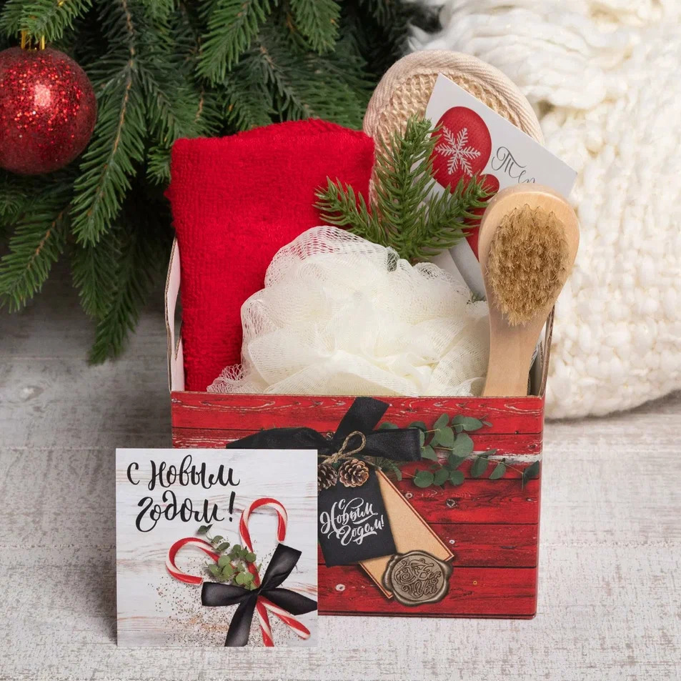 Набор подарочный Этель Счастья в Новом году: полотенце 30х60см и акс 4пр арт.5142196 по цене 