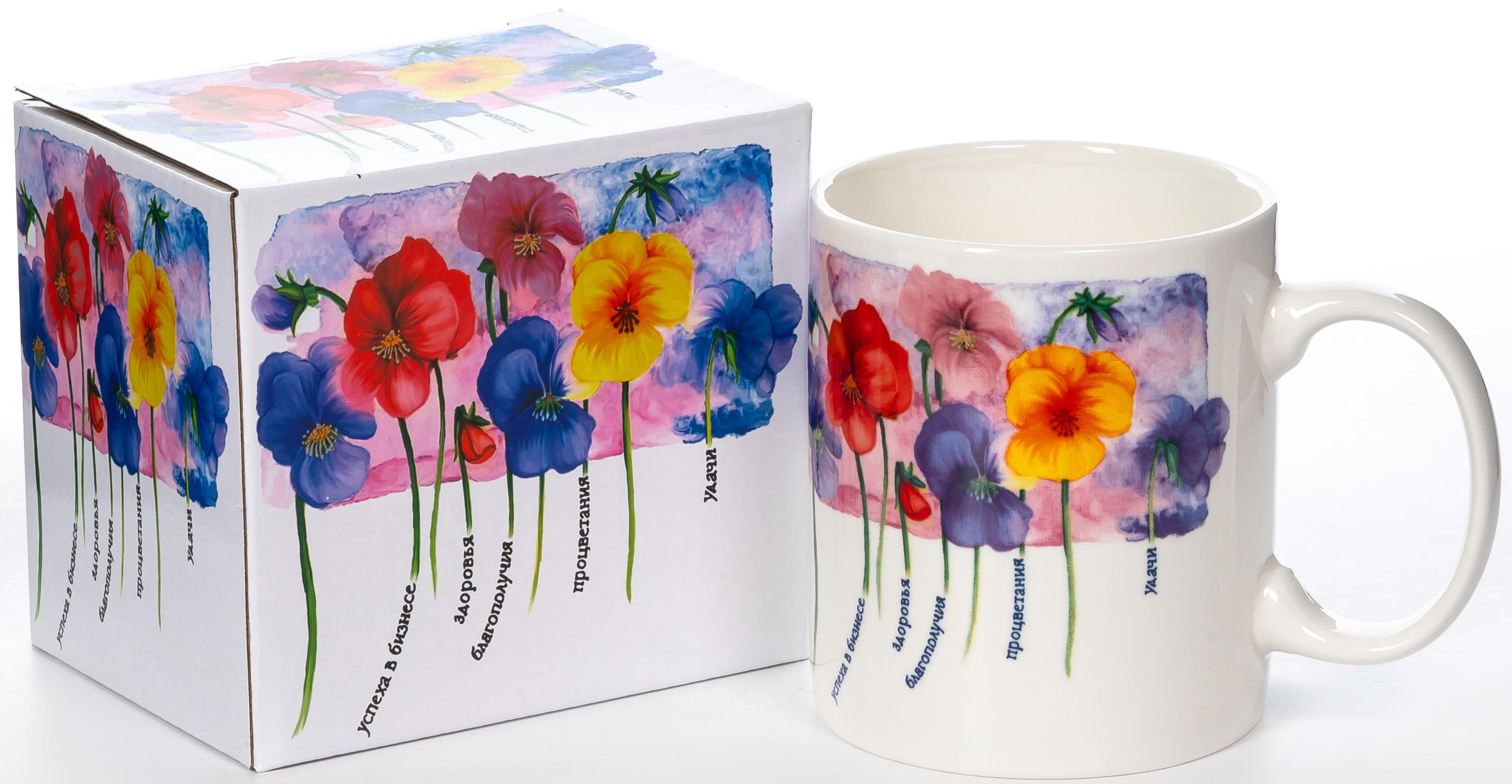 Кружка Анютины глазки 350мл фарфор арт.135-08033 по цене 