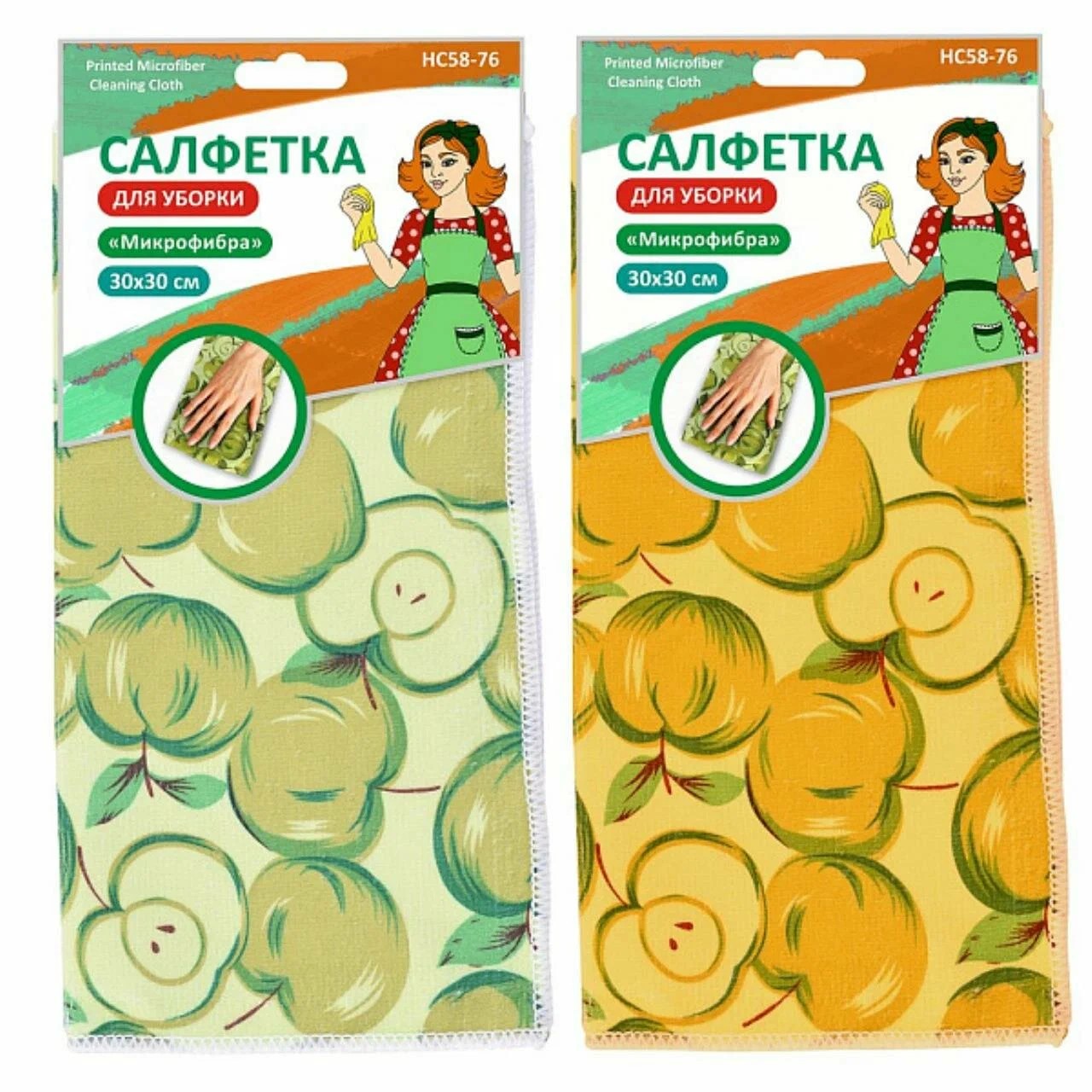 Салфетка для уборки Яблочки 30х30см по цене 