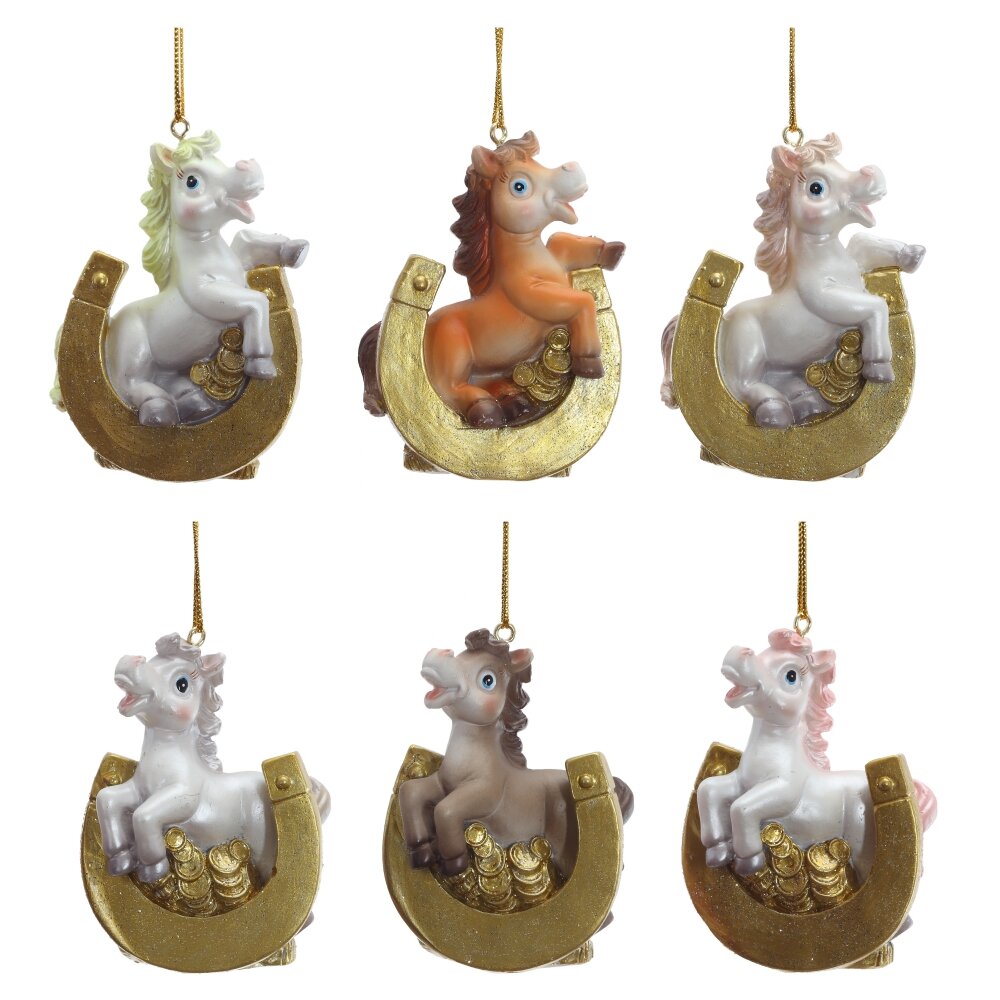 Фигурка декоративная Лошадка с подковой 5,5х2,5х7 см, 6в арт.821416 по цене 