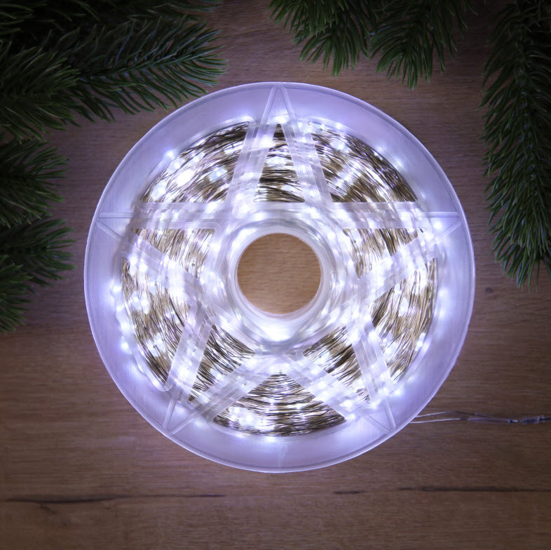 Электрогирлянда Нить 200м Роса 2000 светодиодов, холодный белый арт.10547398 по цене 