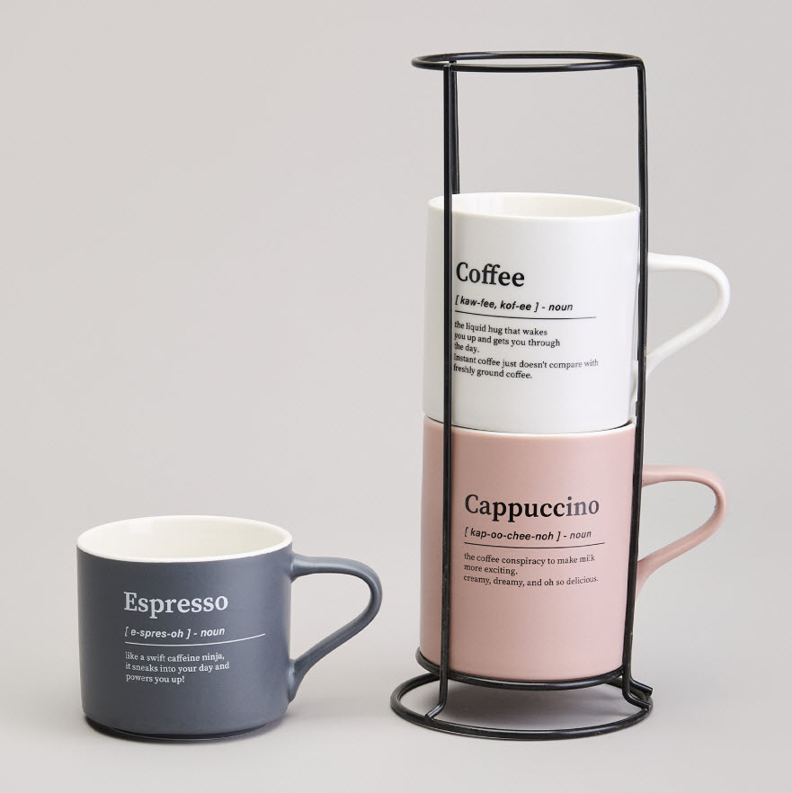 Набор кружек Лефард 3шт на метал.подставке, фарфор арт.756-471 по цене 