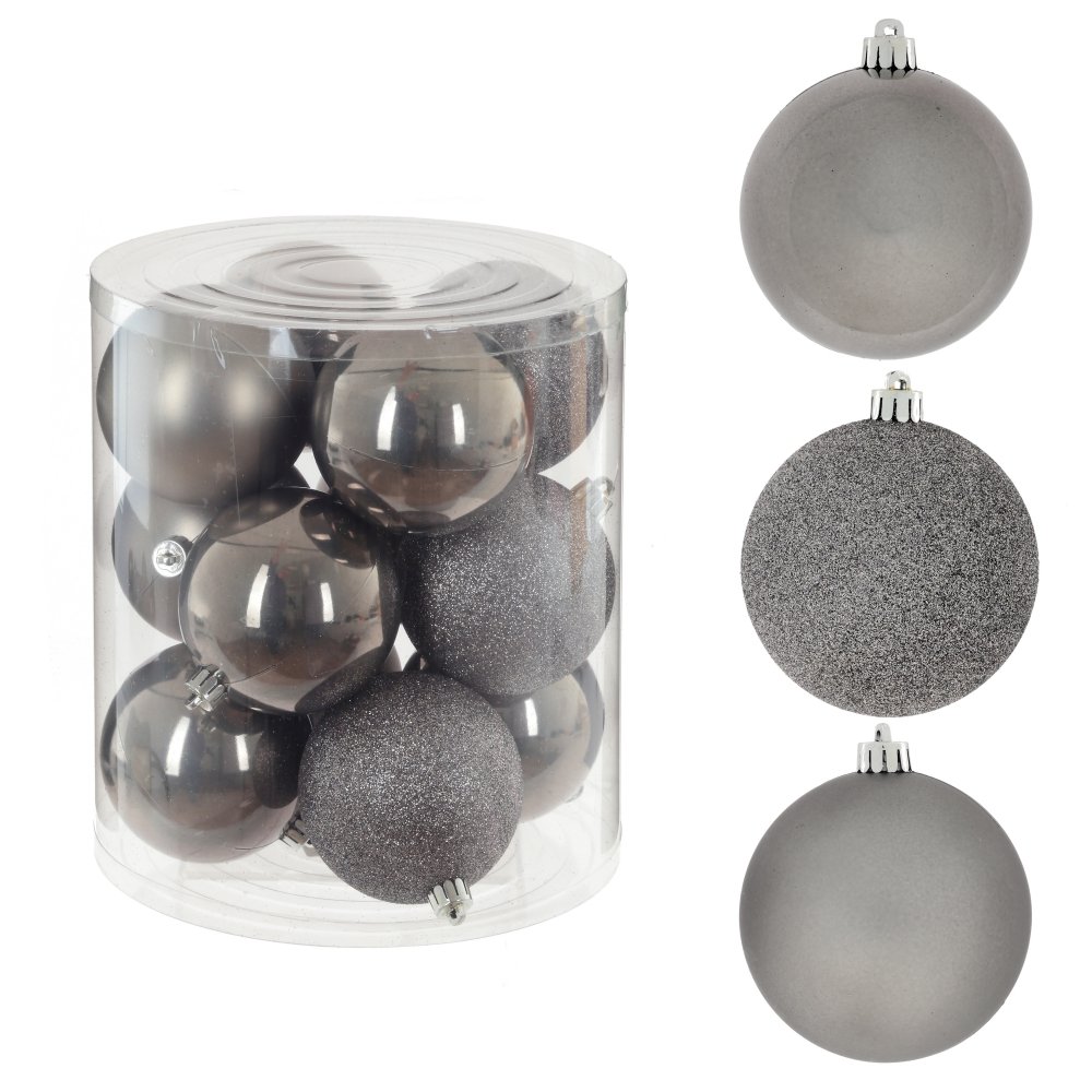 Украшение новогоднее Шар Блеск, серебро набор из 12шт, 9х9х9,5см по цене 