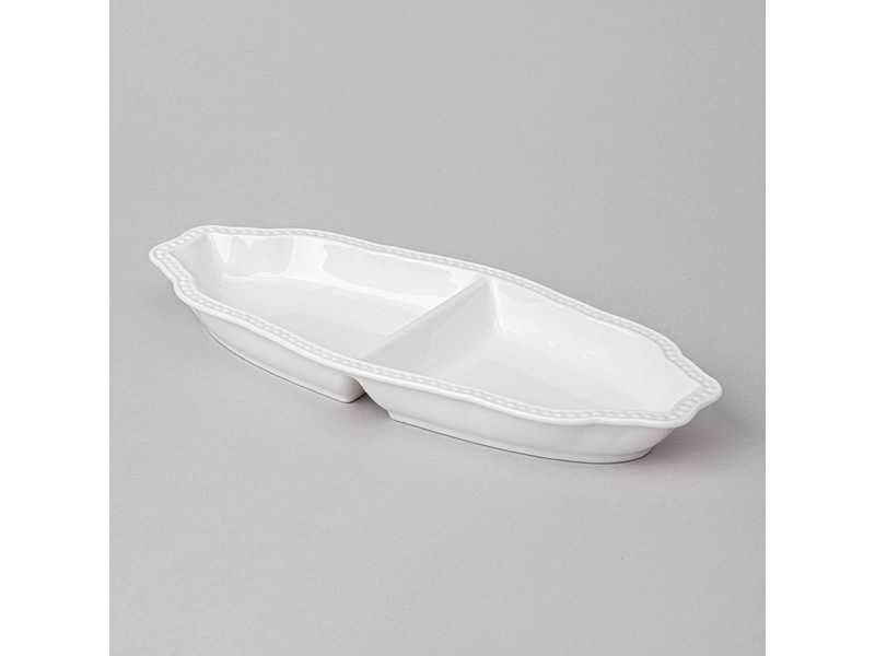 Менажница 2 секции Лефард Лента 25,5х11х3см, фарфор арт.761-120 по цене 