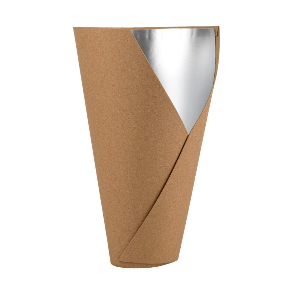 Кашпо со вставкой 14х7х22см, натуральный по цене 