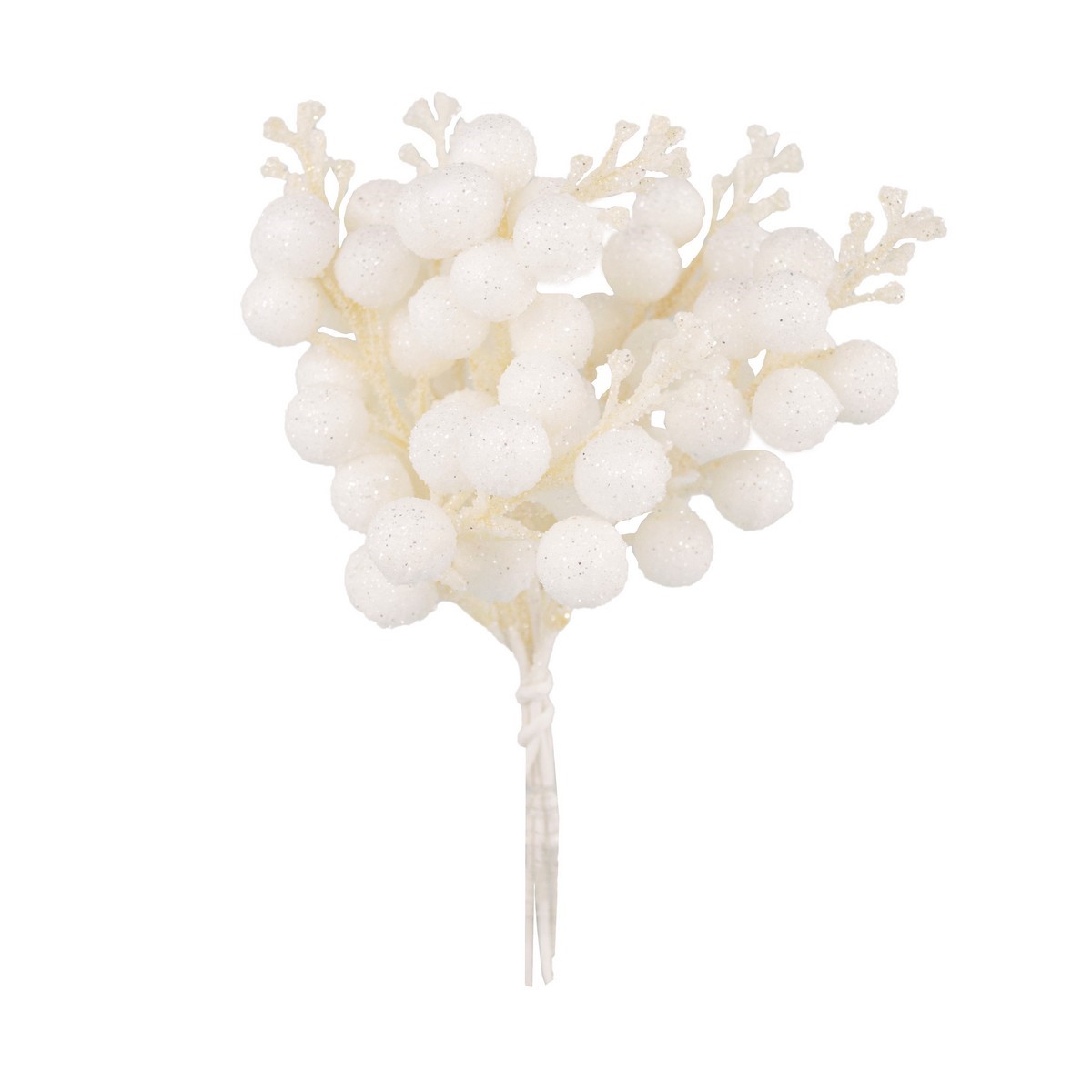 Набор веток с ягодами на вставках 6шт H19см белый арт.к000023466 по цене 
