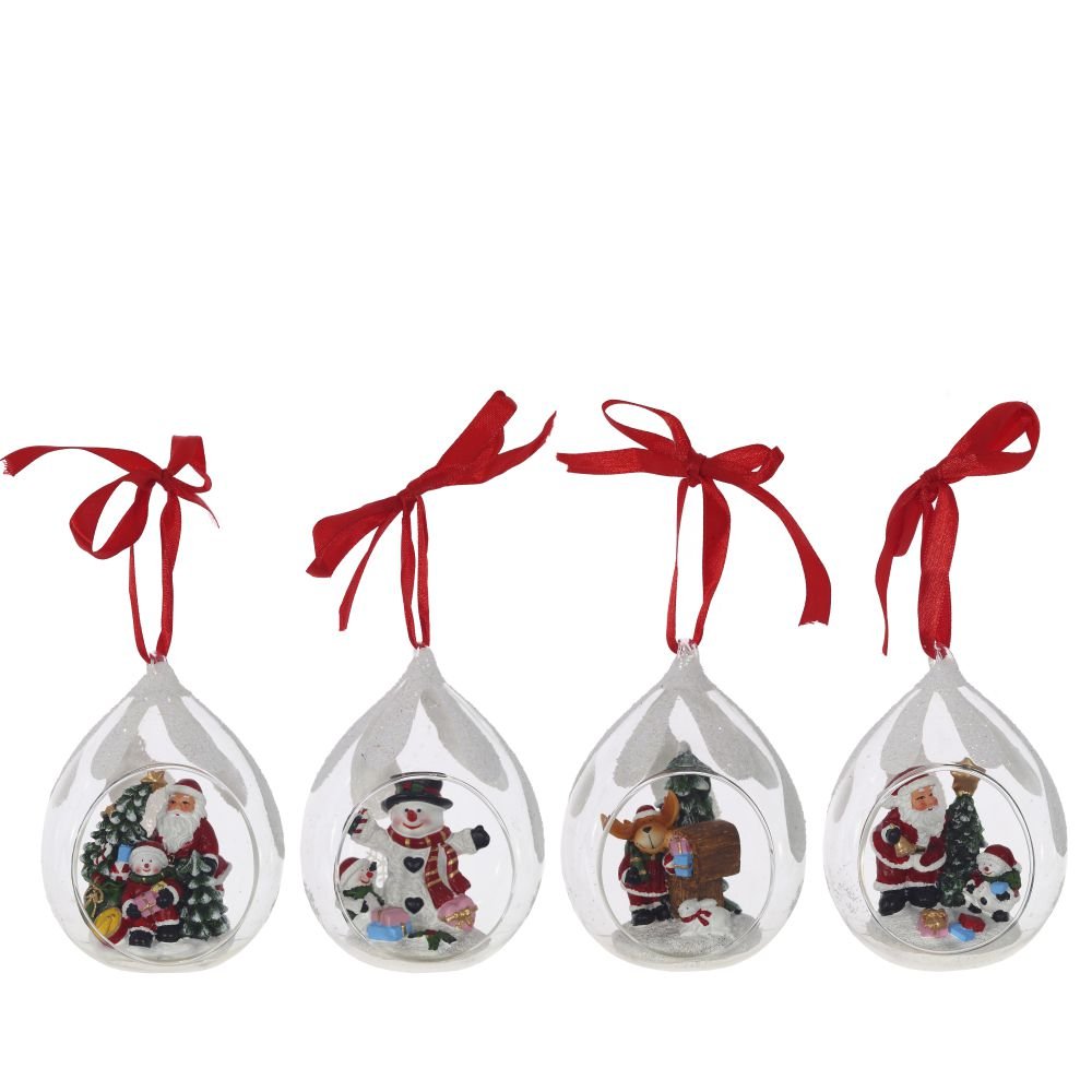 Украшение новогоднее Капля 8х7х11см 4в. по цене 