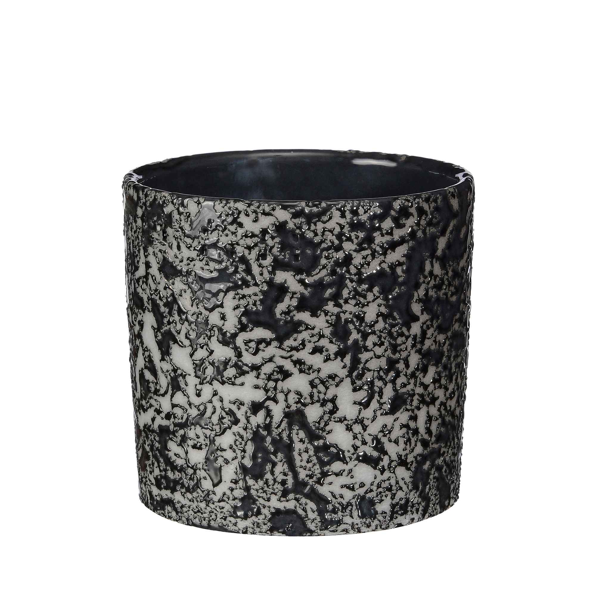 Кашпо Маджента черный тубус мини 7см, керамика по цене 