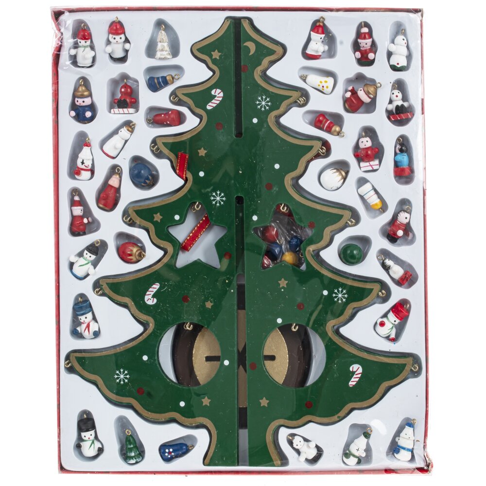 Фигурка Елочка сборная с игрушками 25х3,5х31см, дерево арт.793695 по цене 