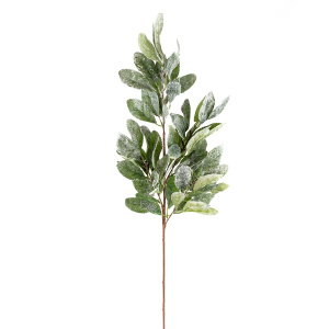 Ветка с листьями заснеженная зеленый 77см по цене 