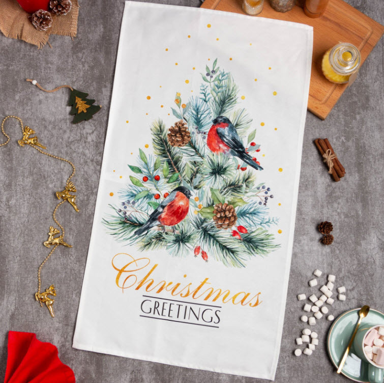 Полотенце Этель Рождественские колокольчики 40x73см, хлопок арт.7321886 по цене 