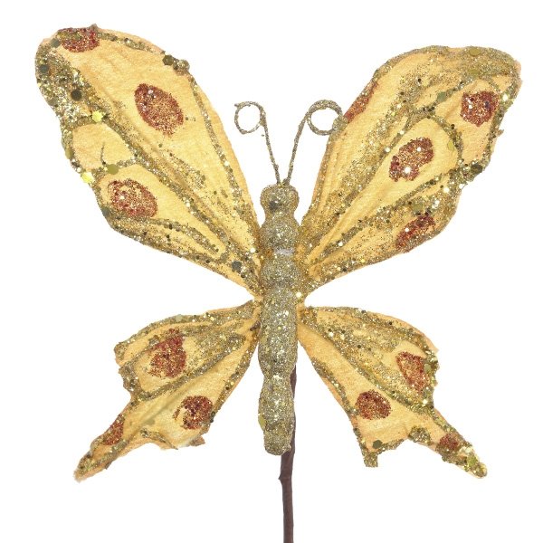 Изделие декоративное Бабочка Блеск, золото 15х2х22см по цене 