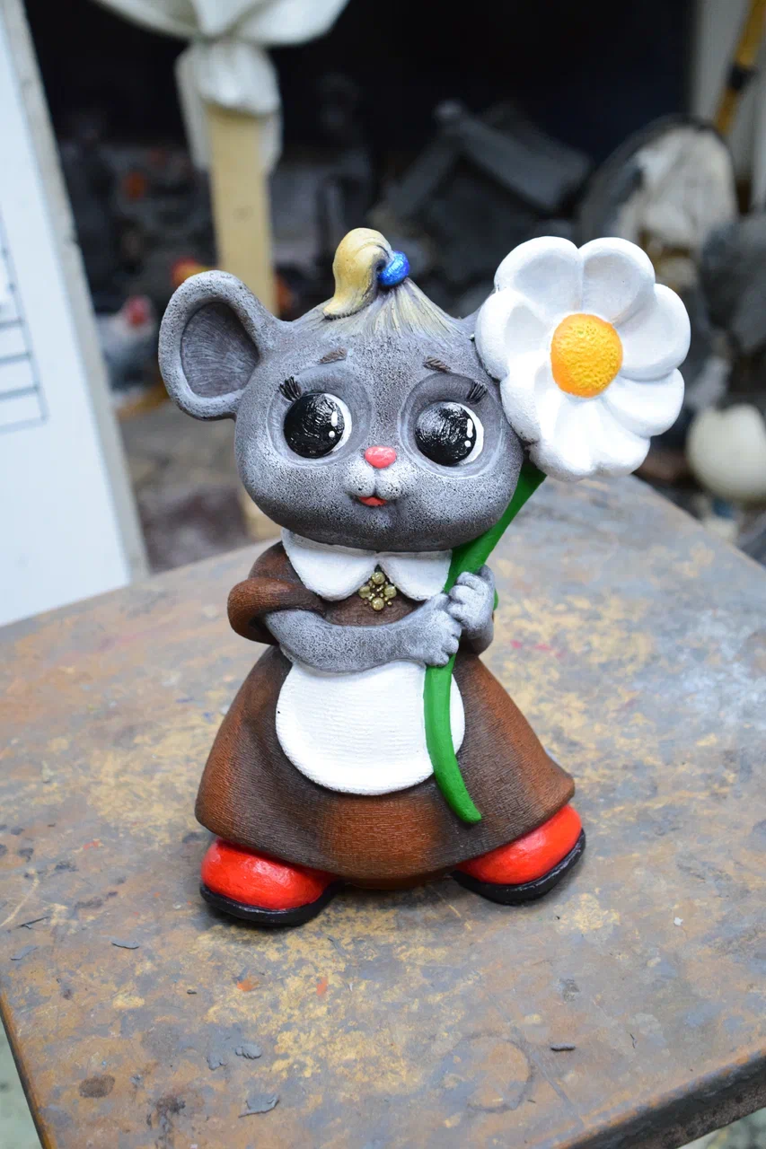 Фигура садовая Мышка Ромышка 22х16х30см полистоун арт.Ф278 по цене 