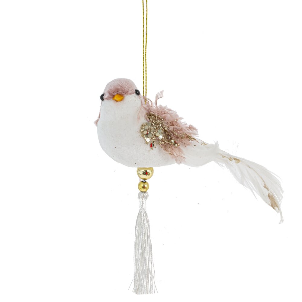 Изделие декоративное подвесное Птичка с кисточкой 14х5х6см арт.793118 по цене 