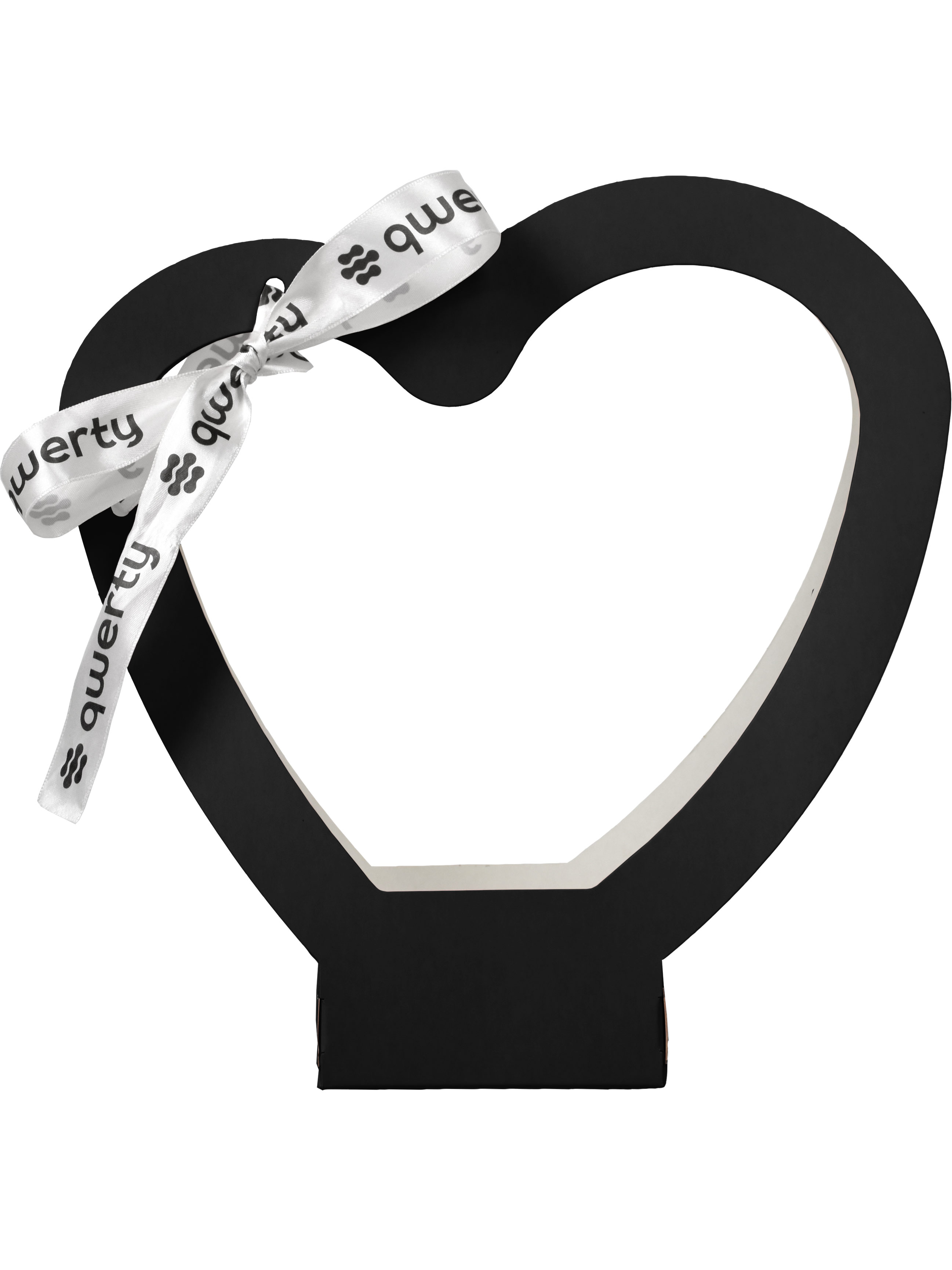 Пакет для цветов Сердце с лентой черный по цене 