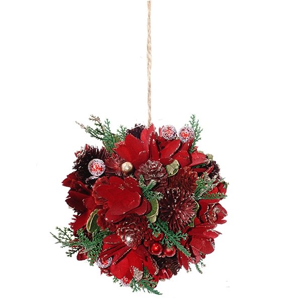 Изделие декоративное Цветочный шар подвесное 14х14х14см по цене 