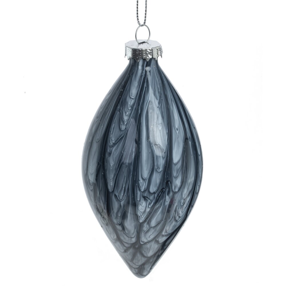 Украшение новогоднее Шар капля синий 7х7х14см стекло арт.779084 по цене 