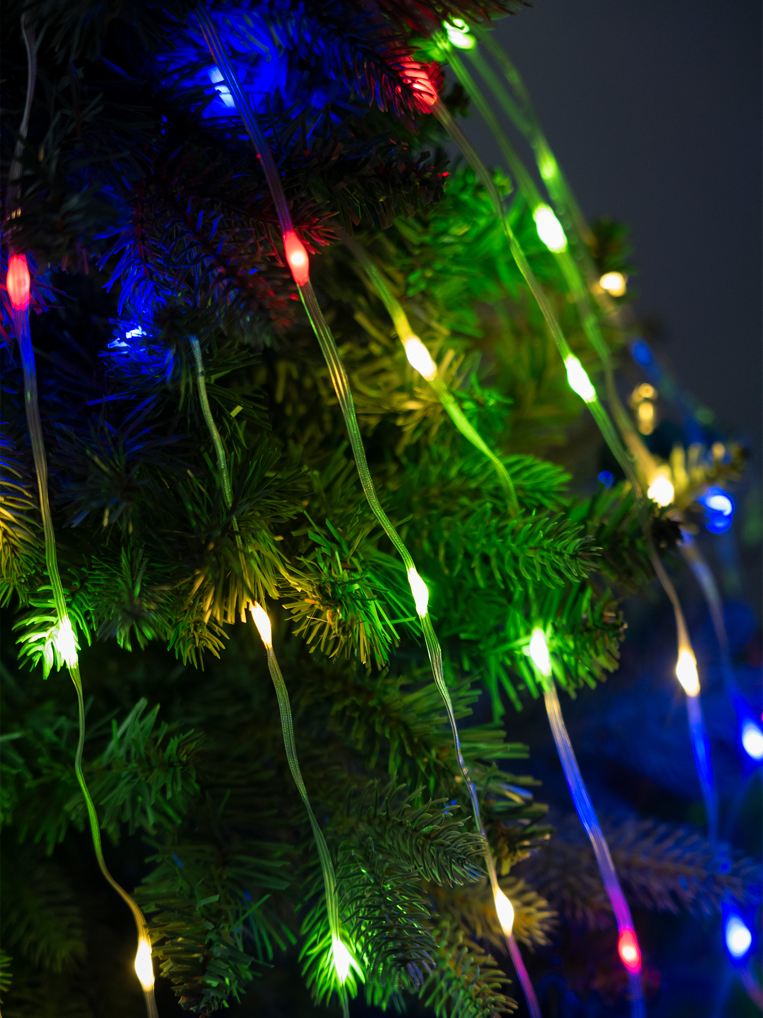 Электрогирлянда Лучи Водопад 160 LED мульти 8 нитей по 2м, 8 режимов по цене 