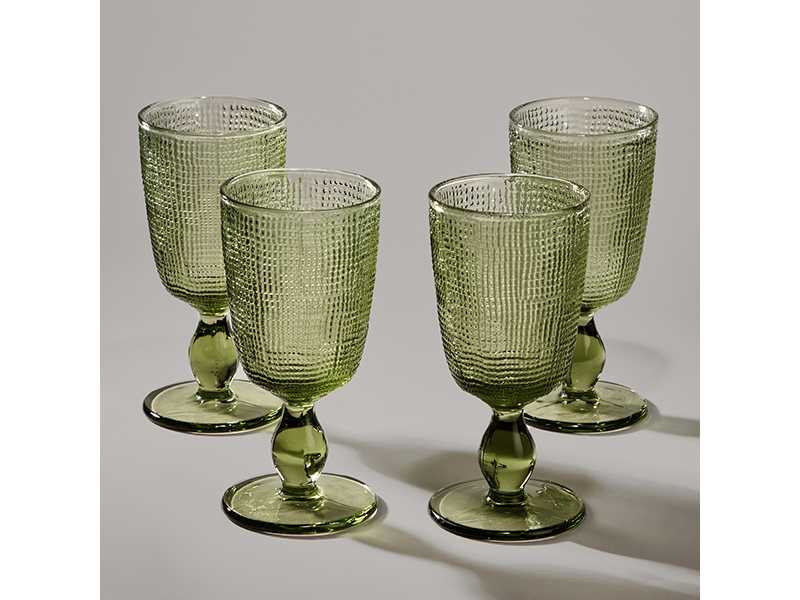 Набор бокалов Темпо 4шт 280мл зеленый, стекло арт.355-390 по цене 