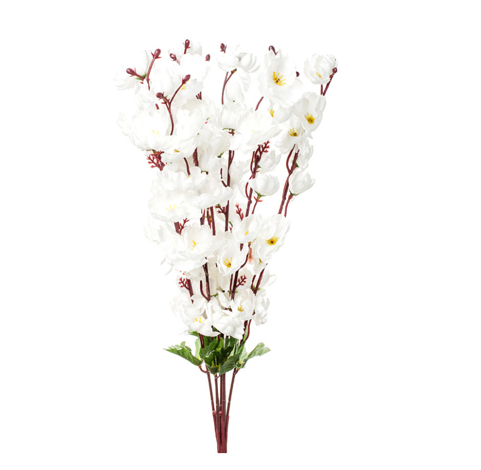 Цветок искусственный Ветка цветущая 60см, белый по цене 
