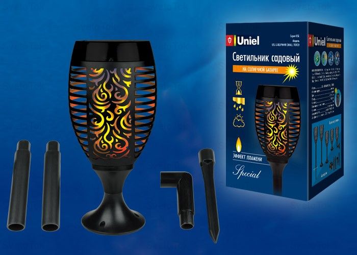 Светильник на солнечной батарее Юниэль Факел эфффект пламени UL-00004281 по цене 