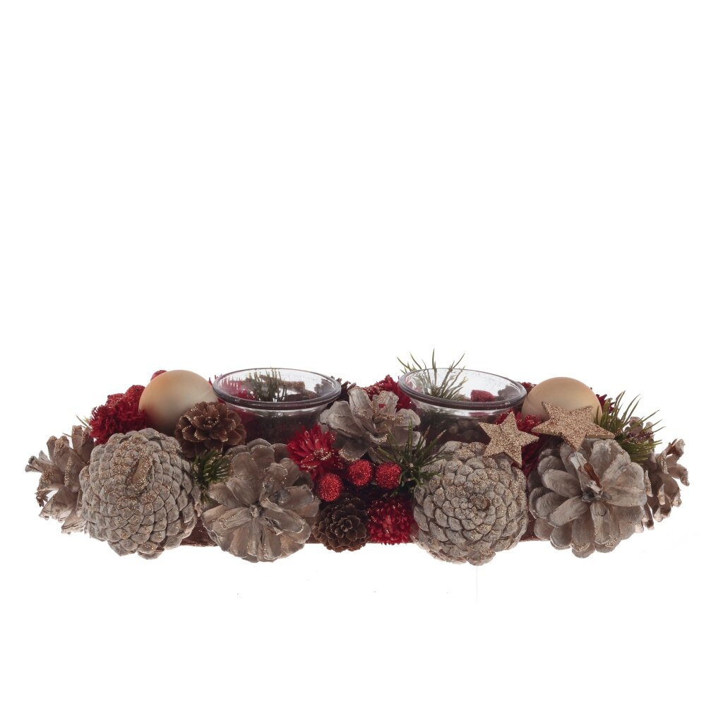 Подсвечник Новогодняя композиция 31х14х8см арт.808756 по цене 