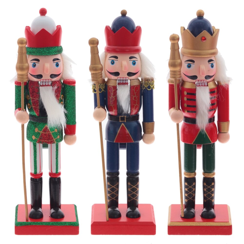 Фигурка декоративная Щелкунчик 7,5х6,5х25,5см 3в., дерево арт.809127 по цене 